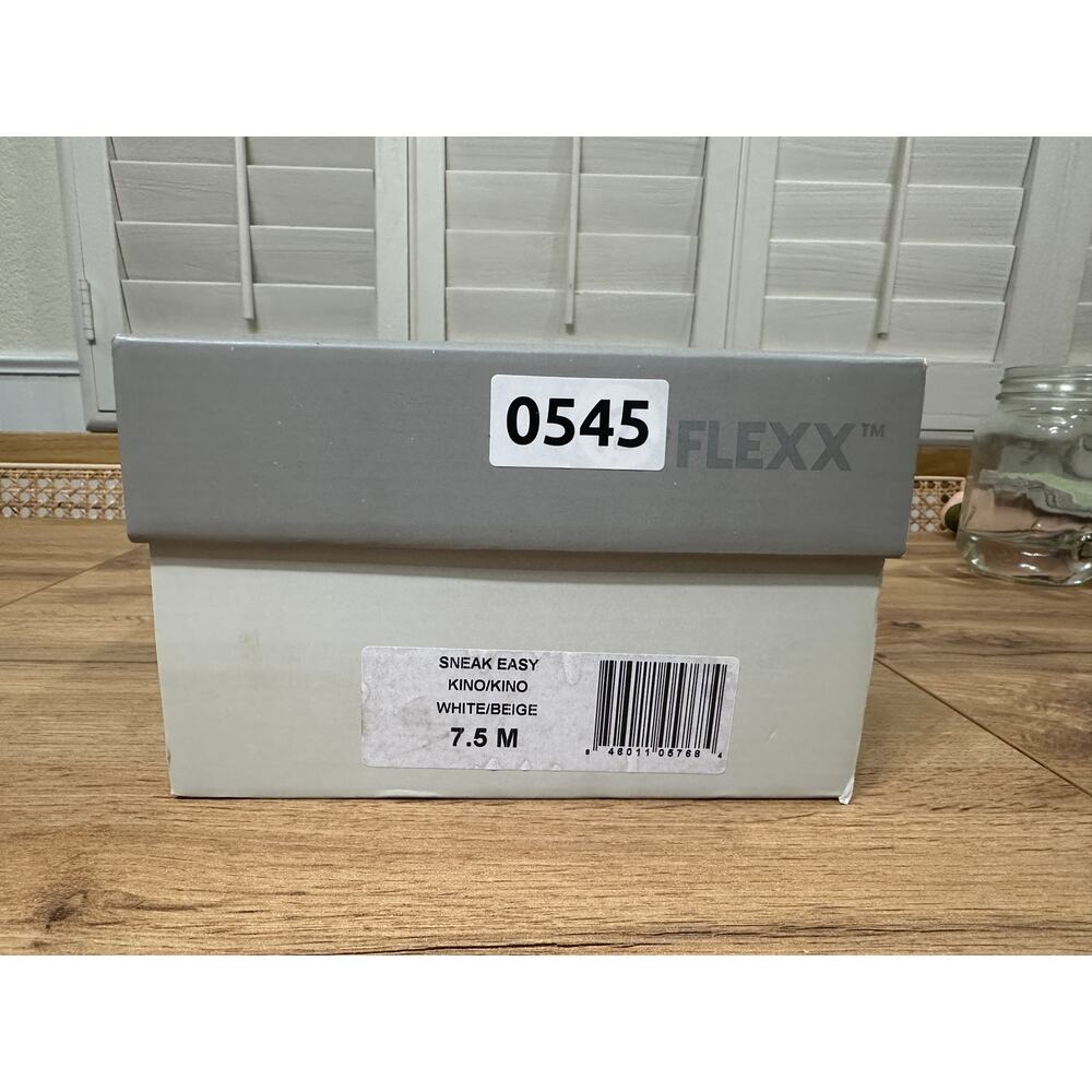 Flexx Sneak Easy Sneaker Kino Leather White Beige Size 7.5 NIB Slip On Style - Picture 14 of 15